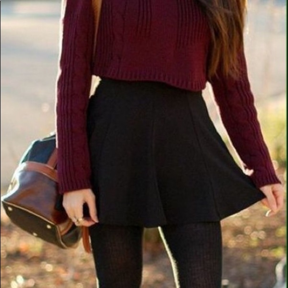 Black Cable Knit Skirt